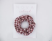 Old pink checkered scrunchie - POLLY