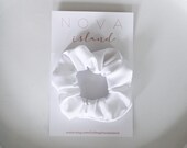 Scrunchie in white satin - LOU